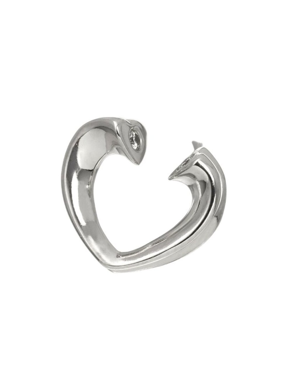 Tiffany & Co Tenderness Heart Diamond Single Earrings 18k White Gold One Side